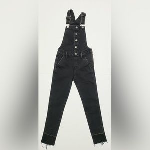 Gap Kids Denim black Jean Overalls Distressed Skinny Leg Girls Size Medium